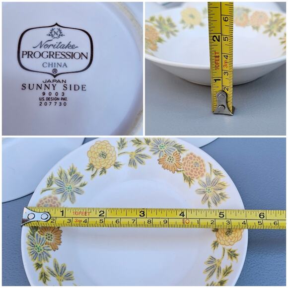 Vtg China Noritake Progression 6 Fruit Dessert Plate Sunnyside 9003 White Floral - Picture 3 of 6